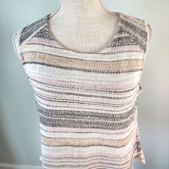 W5 Women’s Knit Tweed Sleeveless Scoop Neck Zipper Back Top Size Large - Picture 2 of 7